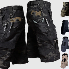 Outdoor cargo shorts, black camo front/back, with color thumbnails