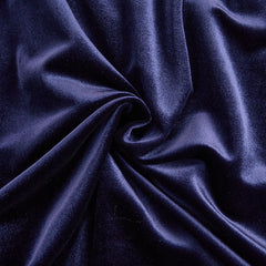 Navy satin-like fabric with soft drape and subtle sheen