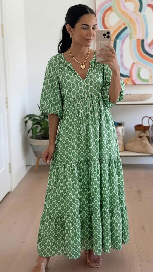 Demi - Bohemian Beauty Green Maxi Dress