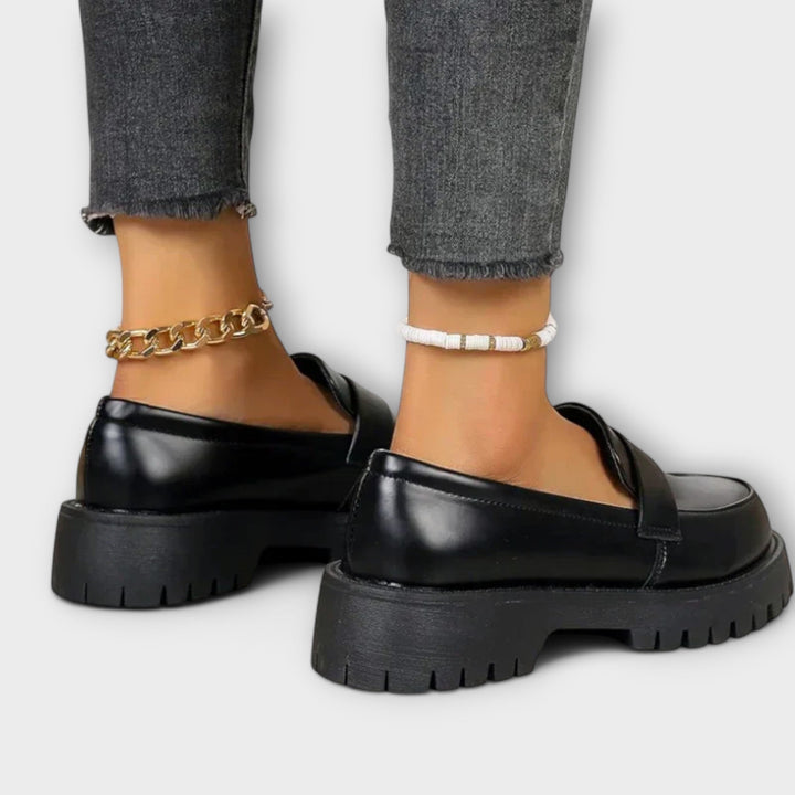 Zelvana – Moccasins with Satin Wedges