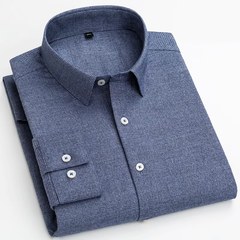 KINGSMERE patterned shirt in light blue, button-down collar, white buttons