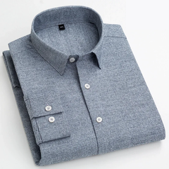 KINGSMERE patterned shirt in light grey, button-down collar, white buttons