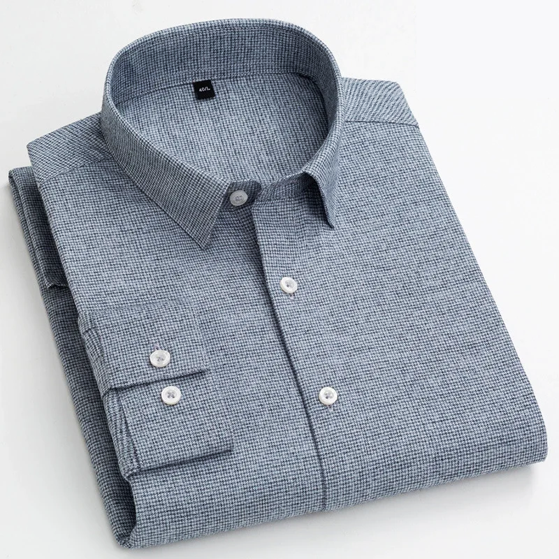 KINGSMERE patterned shirt in light grey, button-down collar, white buttons