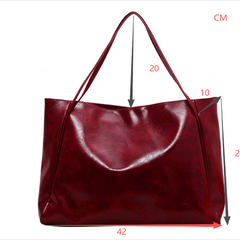 Burgundy tote bag product photo with size diagram: 42cm wide, 29cm high