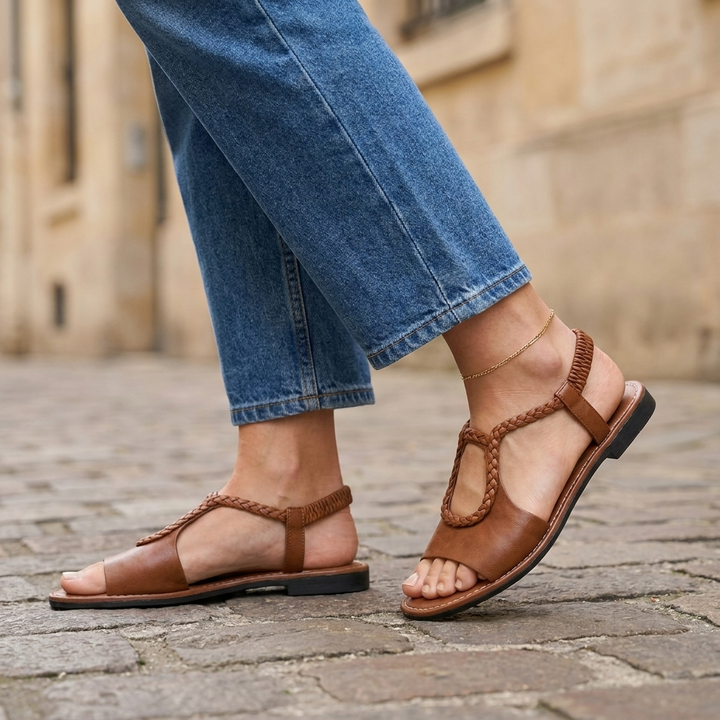Bianca™ | Comfortable Everyday Braided Leather Sandals