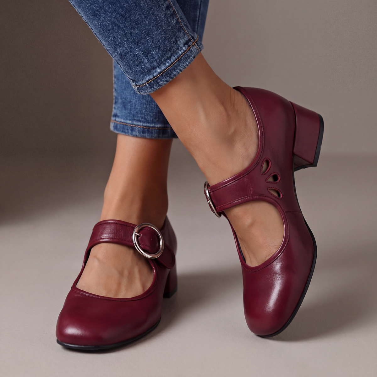 Nancy | Retro Round-Buckle Mary Janes