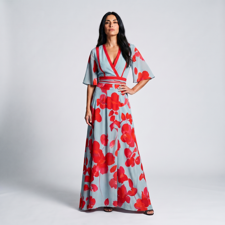 Hilary | Floral Wrap Maxi Dress