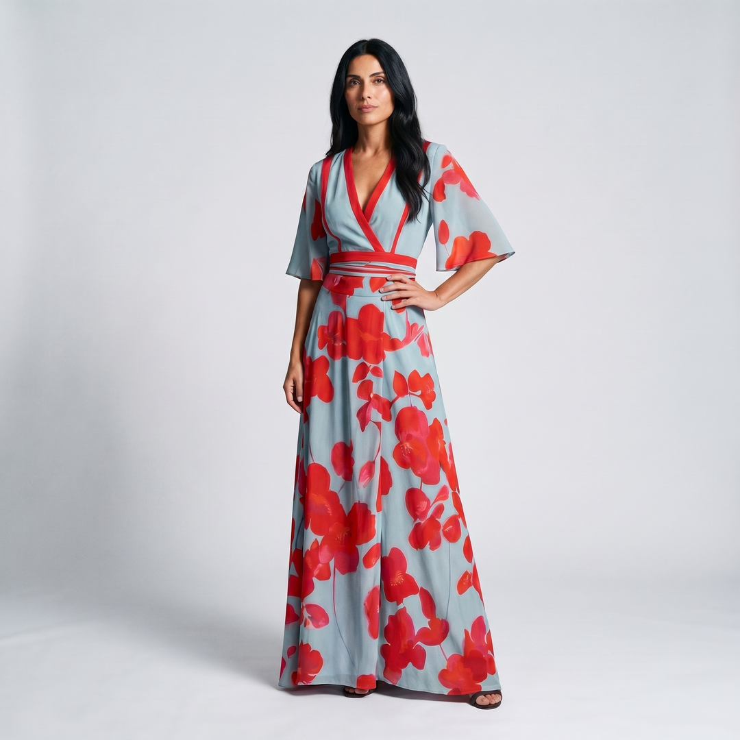 Hilary | Floral Wrap Maxi Dress